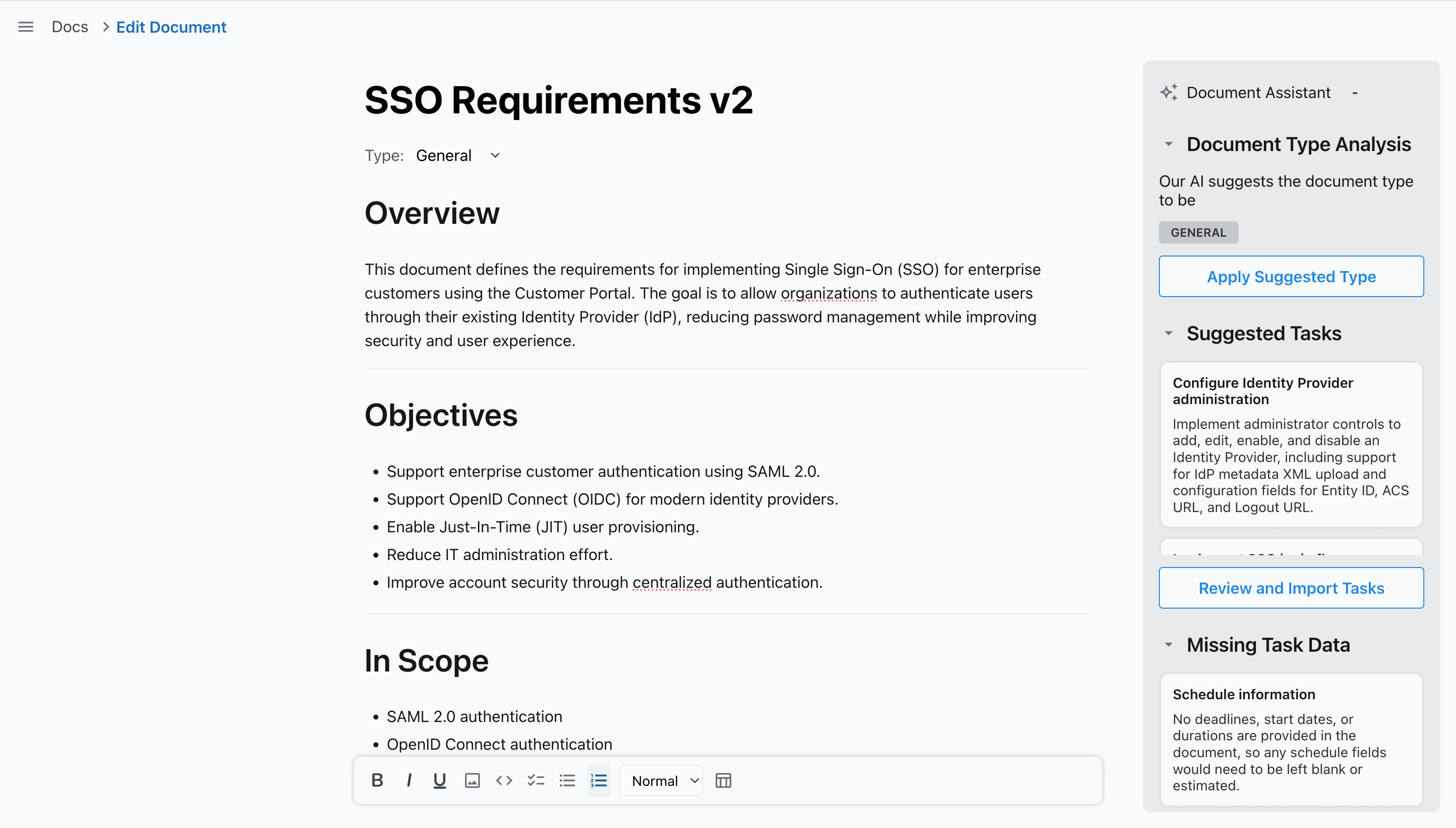 Rich-text document editor in Slateo