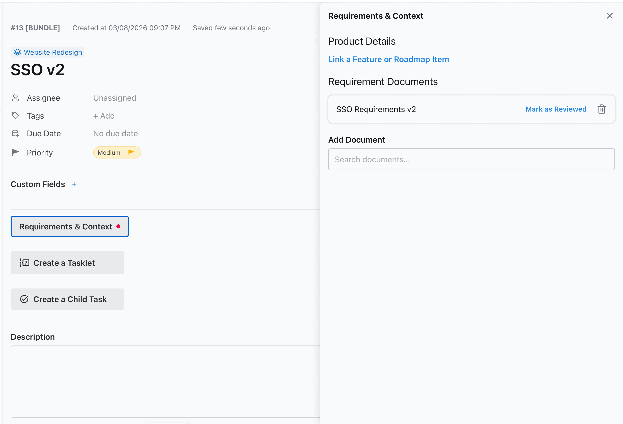 Docs list with visibility filters in Slateo